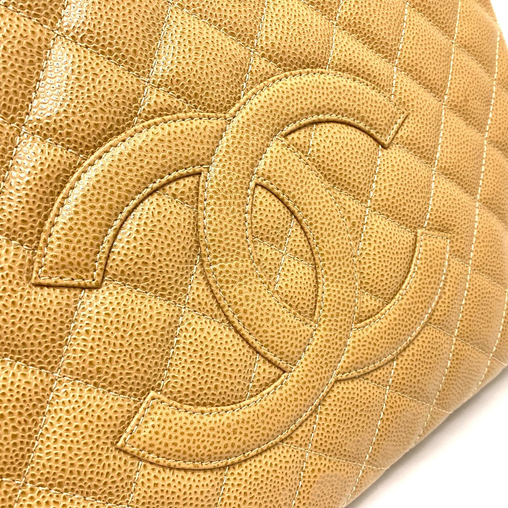 CHANEL A50995 CC ココマーク マトラッセ  カバン GSTトート チェーン ショルダーバッグ トートバッグ キャビアスキン レディース ベージュ - brandshop-reference