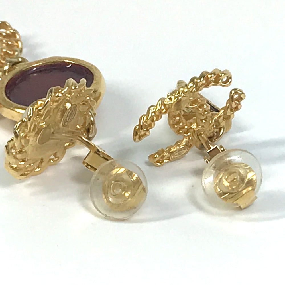 CHANEL CC ココマーク カラーストーン フェイクパール A18K イヤリング GP レディース ゴールド×マルチカラー