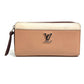 LOUIS VUITTON M67540 Zippy Lock Me Long Wallet Leather Women's Rose Sowa Quartz Orange Beige