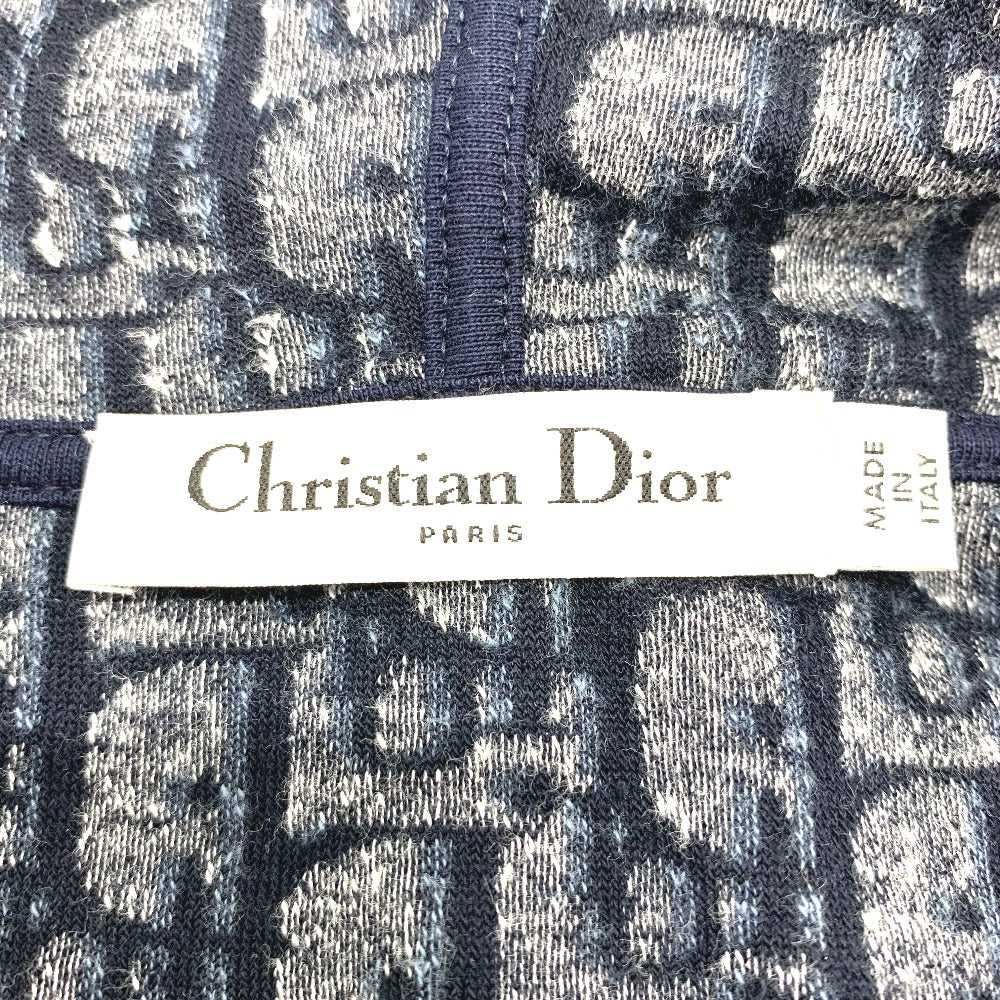 Dior 123R02A4022 オブリーク フリースショートドレス パーカー フード付き ワンピース コットン レディース ネイビー