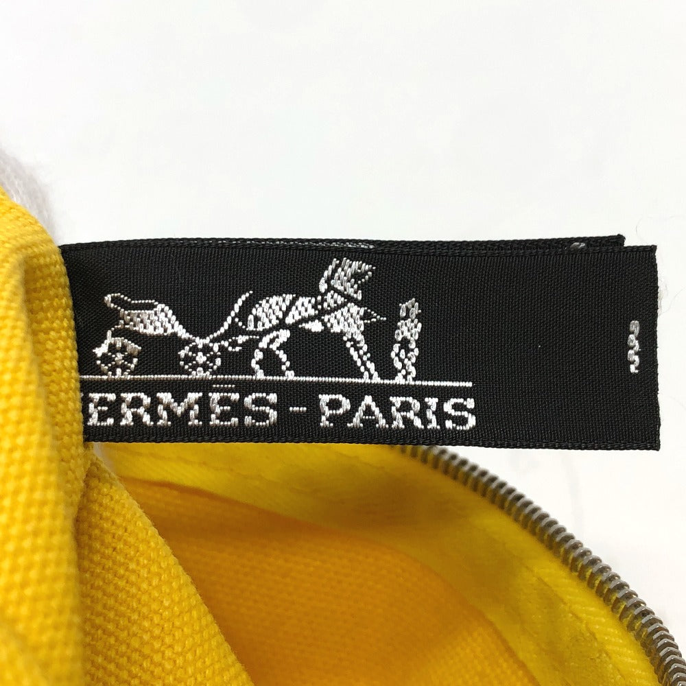 HERMES New Yachting Pouch GM Canvas Pouch Women's Yellow