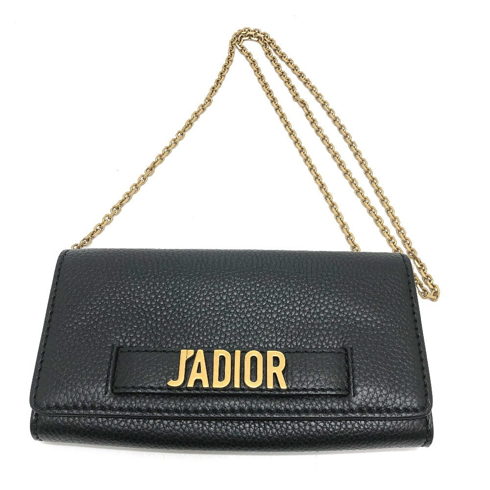 Dior ロゴ/斜め掛け JADIOR カバン チェーンウォレット ショルダーバッグ レザー レディース ブラック - brandshop-reference