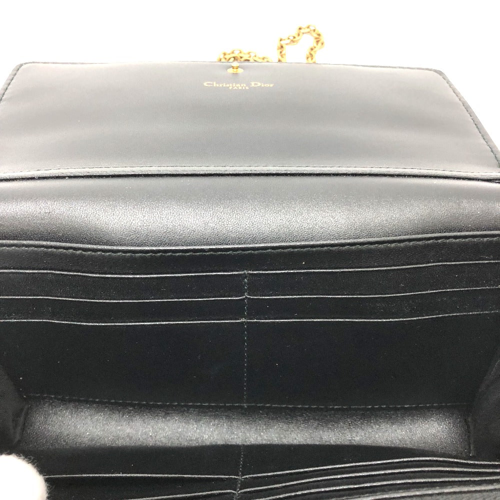 Dior ロゴ/斜め掛け JADIOR カバン チェーンウォレット ショルダーバッグ レザー レディース ブラック