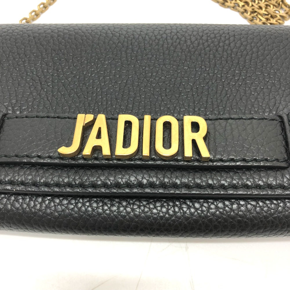 Dior ロゴ/斜め掛け JADIOR カバン チェーンウォレット ショルダーバッグ レザー レディース ブラック - brandshop-reference