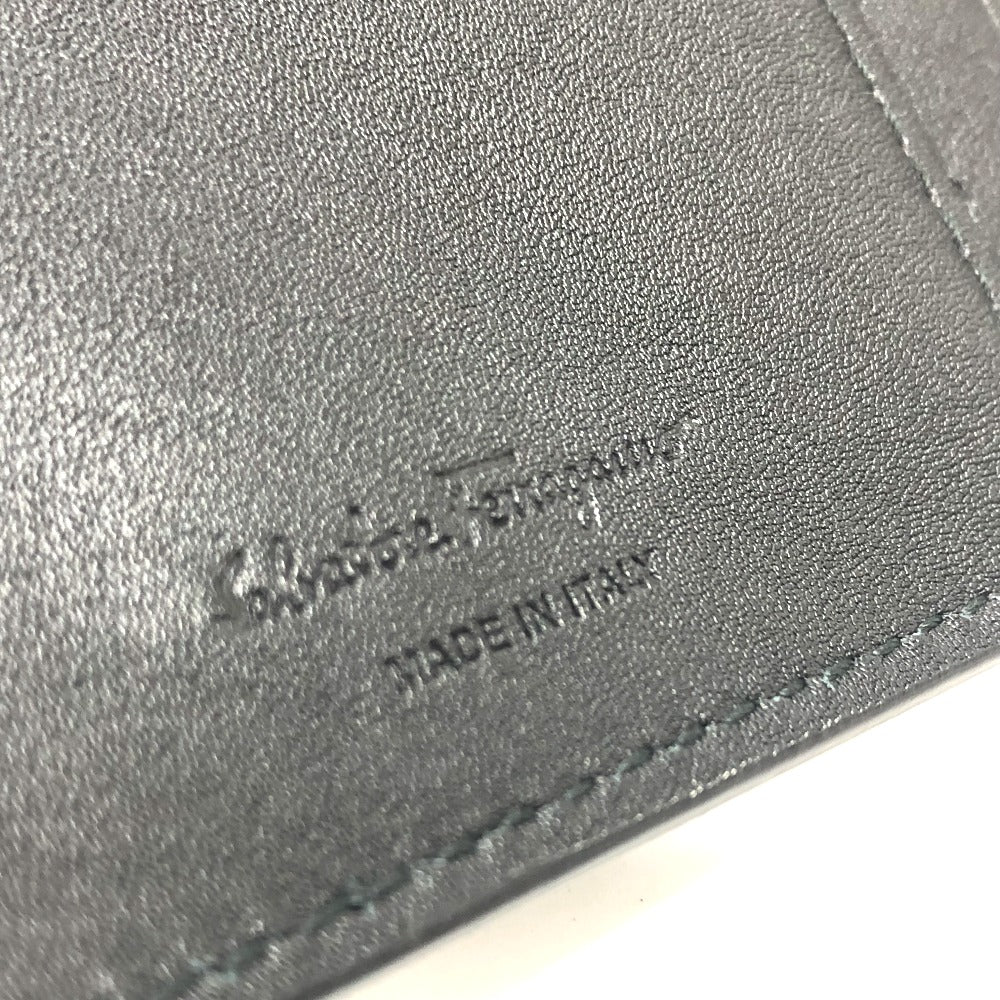 Salvatore Ferragamo ガンチーニ 札入れ 財布 長財布 レザー メンズ ネイビー