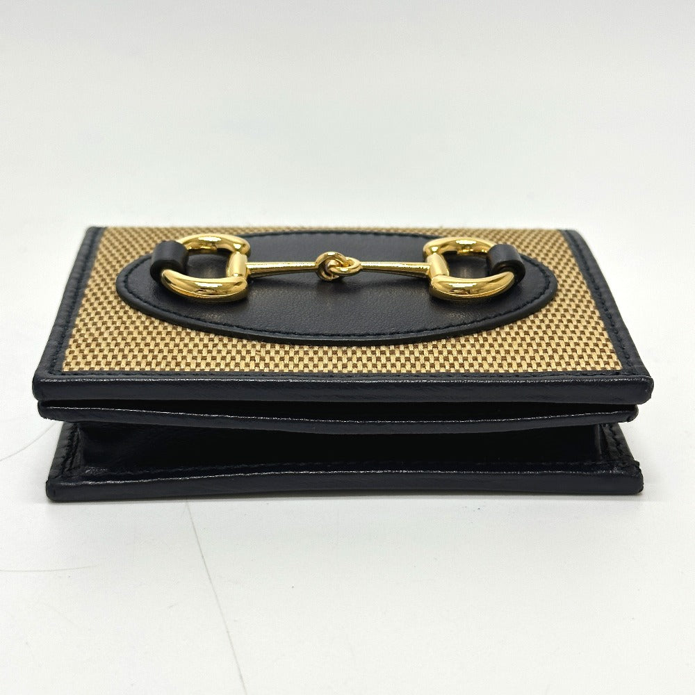 GUCCI 621887 ホースビット コンパクトウォレット 3つ折り財布 キャンバス/レザー レディース ベージュ - brandshop-reference