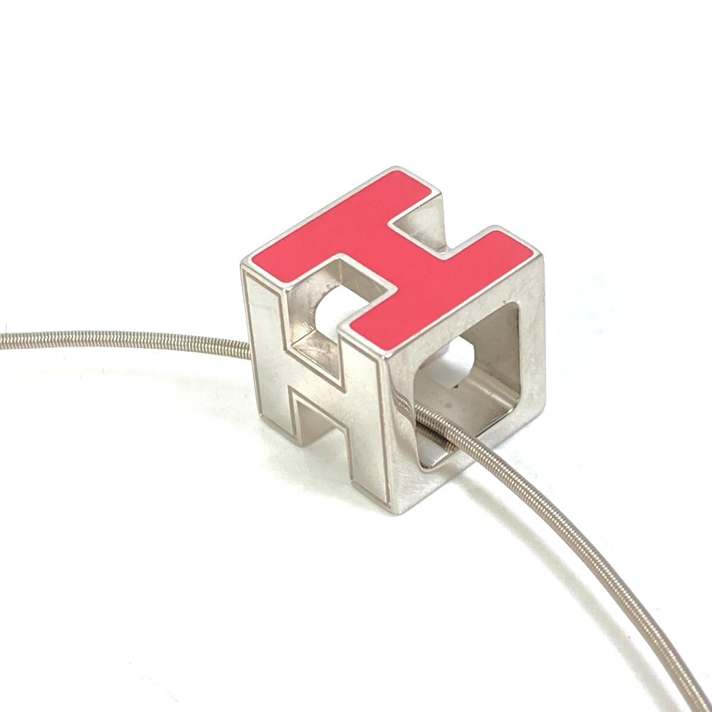 HERMES H Cube Cage d'Ache Pendant Necklace, Women's, Silver