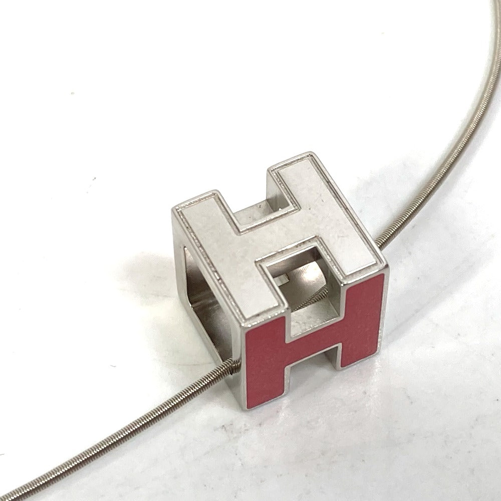 HERMES H Cube Cage d'Ache Pendant Necklace, Women's, Silver