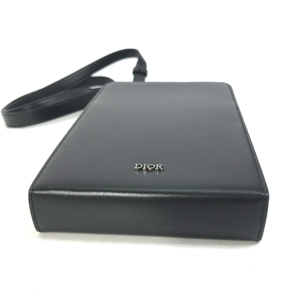 Christian Dior ポシェット カバン クロスボディ フォンケース ウルトラメッセンジャー 斜め掛け ショルダーバッグ レザー メンズ ブラック - brandshop-reference