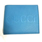 GUCCI 658681 Logo Wallet Compact Wallet Bifold Leather Men's Blue