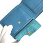 GUCCI 658681 Logo Wallet Compact Wallet Bifold Leather Men's Blue