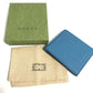 GUCCI 658681 Logo Wallet Compact Wallet Bifold Leather Men's Blue