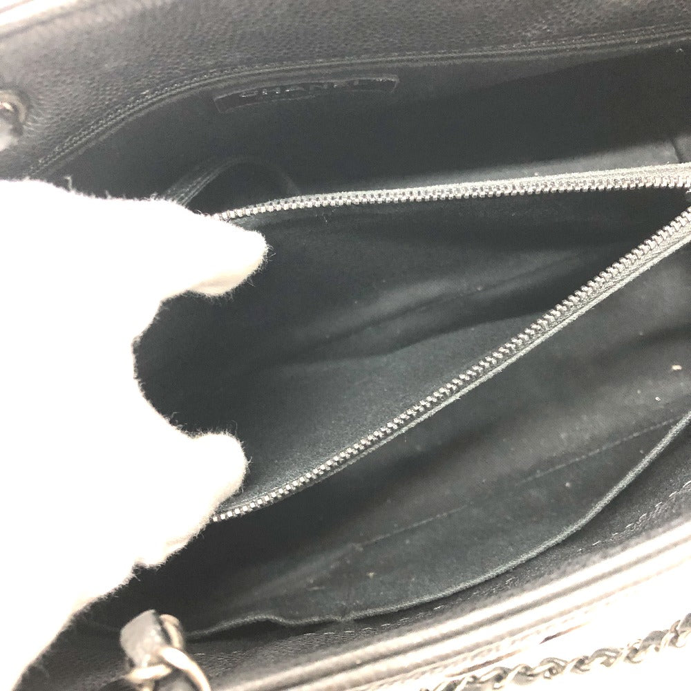CHANEL CC ココマーク トートバッグ チェーンバッグ カバン ハンドバッグ ショルダーバッグ キャビアスキン レディース グレー - brandshop-reference