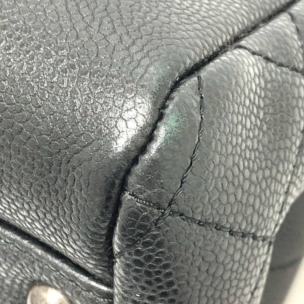 CHANEL CC ココマーク トートバッグ チェーンバッグ カバン ハンドバッグ ショルダーバッグ キャビアスキン レディース グレー - brandshop-reference