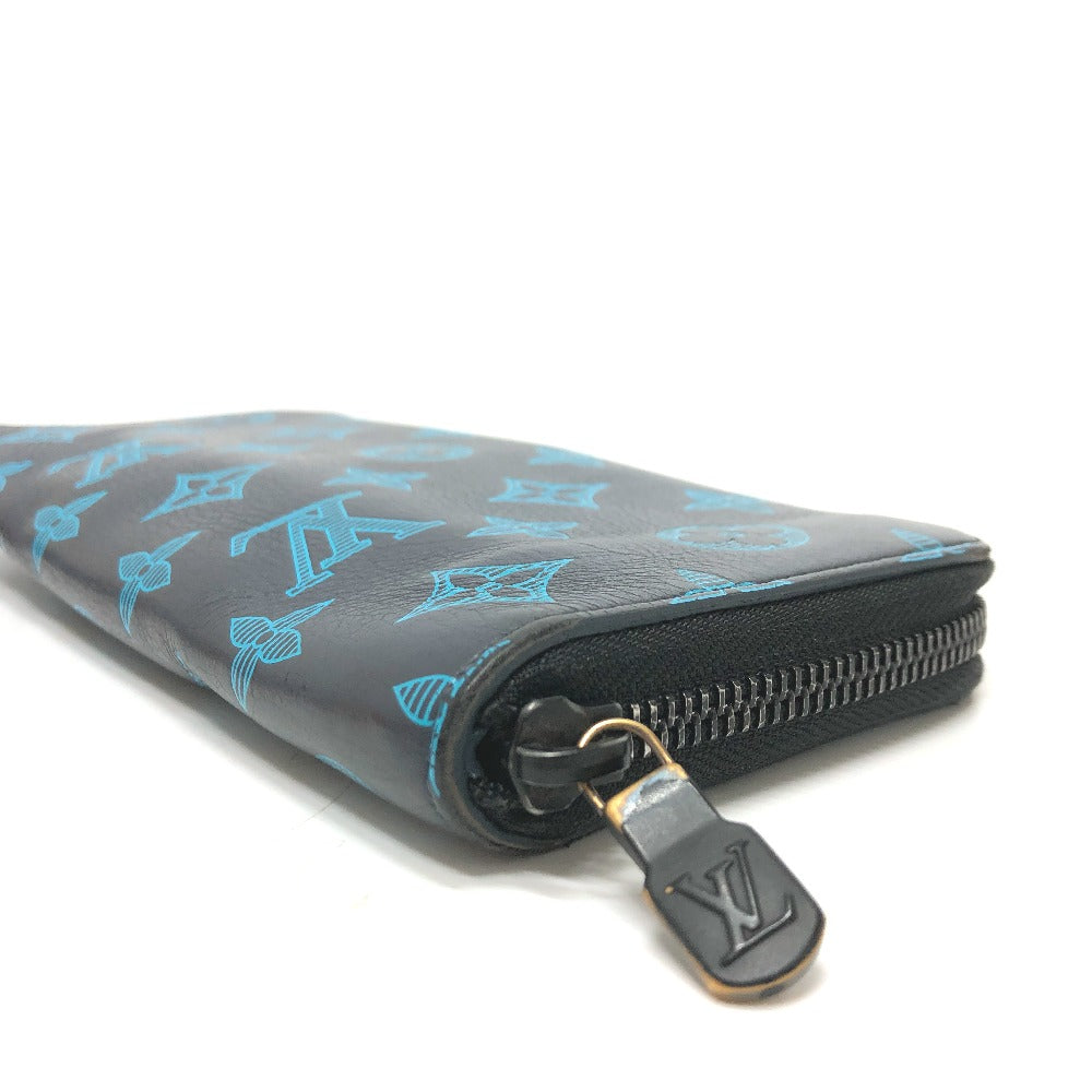 LOUIS VUITTON M82322 モノグラムシャドウ ジッピーウォレット ヴェルティカル 長財布 モノグラムシャドウレザー メンズ ネイビー - brandshop-reference