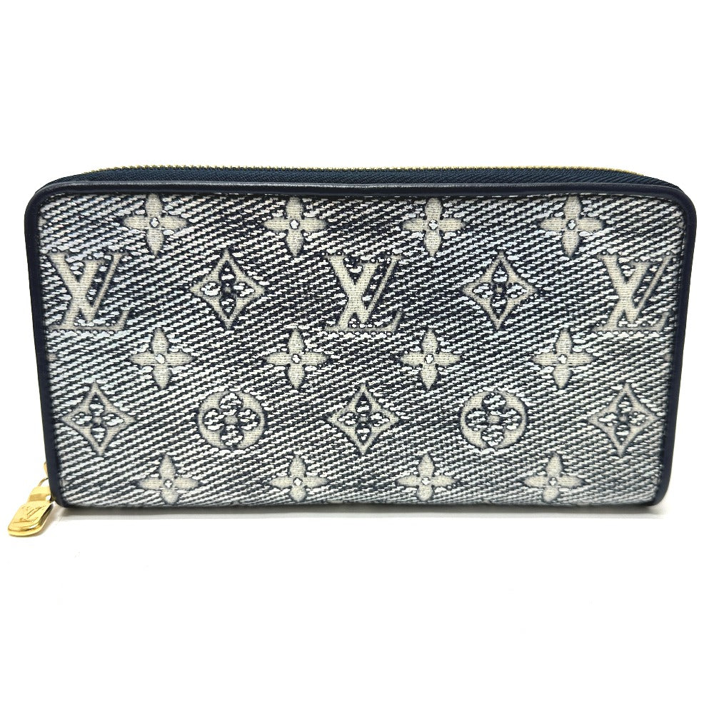 LOUIS VUITTON M82468 モノグラムジャカード ジッピーウォレット 長財布 ファブリック レディース ネイビー