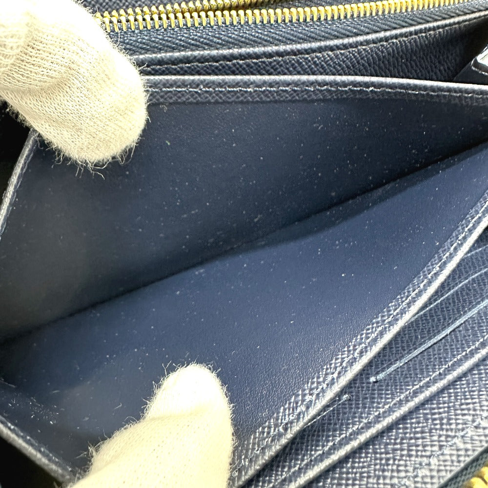 LOUIS VUITTON M82468 モノグラムジャカード ジッピーウォレット 長財布 ファブリック レディース ネイビー