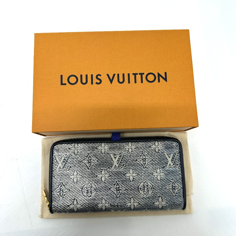 LOUIS VUITTON M82468 モノグラムジャカード ジッピーウォレット 長財布 ファブリック レディース ネイビー
