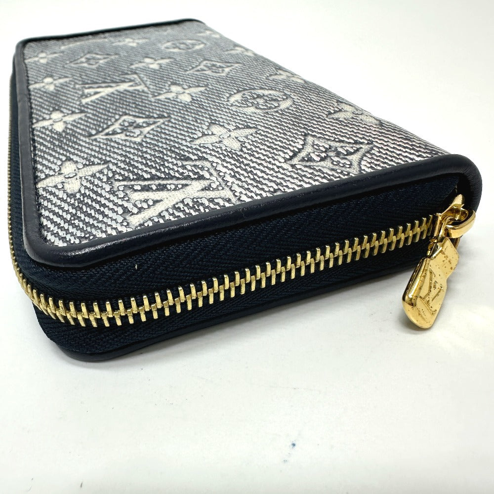 LOUIS VUITTON M82468 モノグラムジャカード ジッピーウォレット 長財布 ファブリック レディース ネイビー