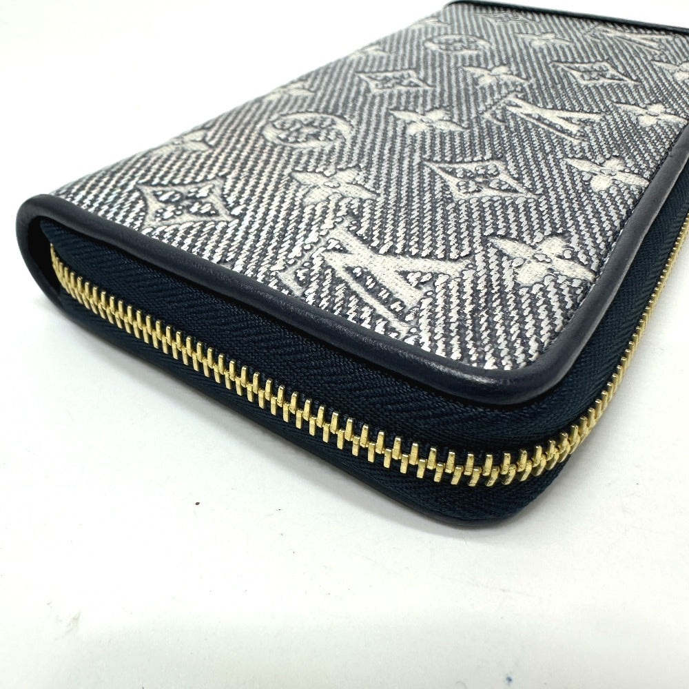 LOUIS VUITTON M82468 モノグラムジャカード ジッピーウォレット 長財布 ファブリック レディース ネイビー