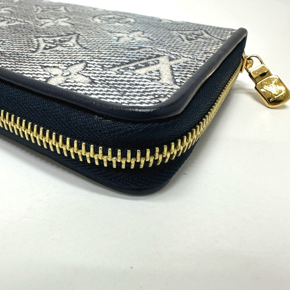 LOUIS VUITTON M82468 モノグラムジャカード ジッピーウォレット 長財布 ファブリック レディース ネイビー
