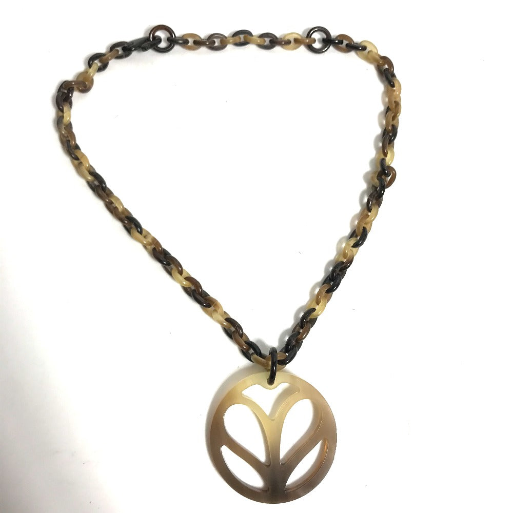 HERMES アクセサリー ハート ホーン ペンダント チェーン ネックレス バッファローホーン レディース ブラウン - brandshop-reference