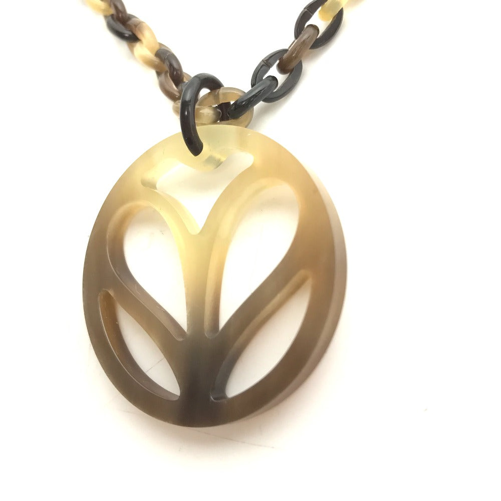 HERMES アクセサリー ハート ホーン ペンダント チェーン ネックレス バッファローホーン レディース ブラウン - brandshop-reference