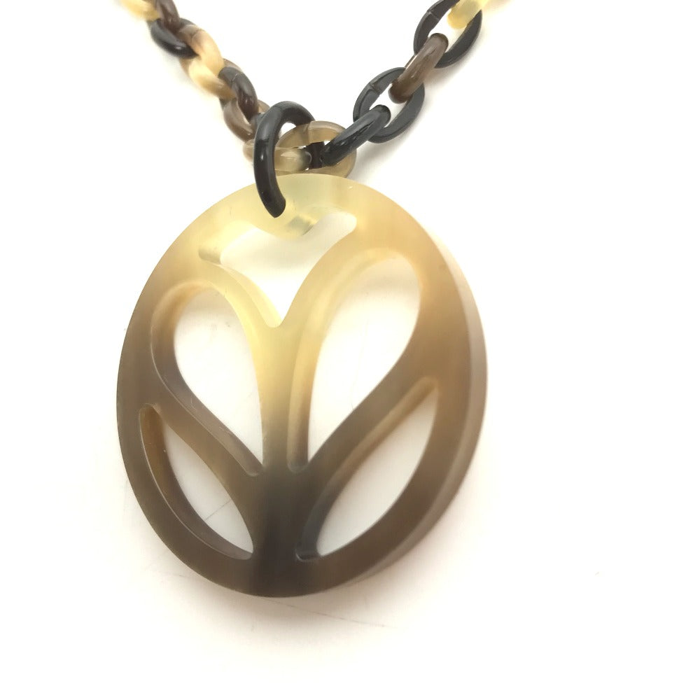 HERMES アクセサリー ハート ホーン ペンダント チェーン ネックレス バッファローホーン レディース ブラウン - brandshop-reference