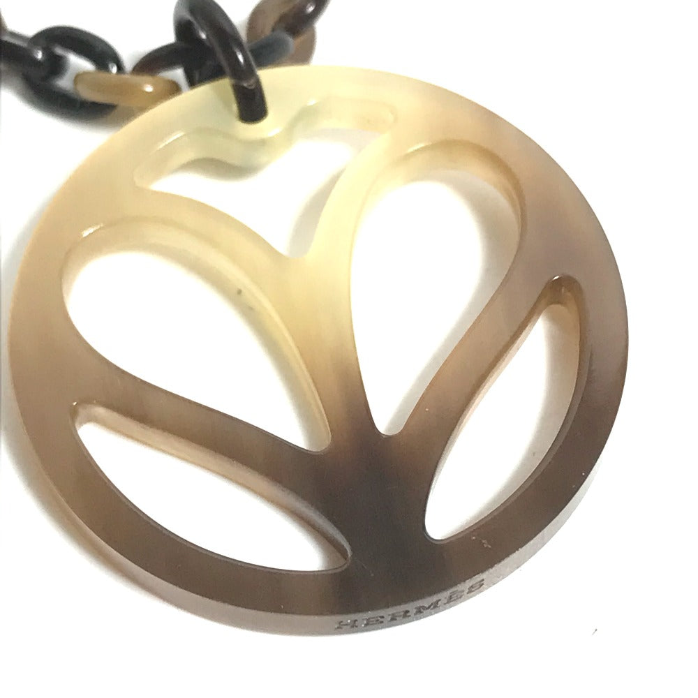 HERMES アクセサリー ハート ホーン ペンダント チェーン ネックレス バッファローホーン レディース ブラウン - brandshop-reference