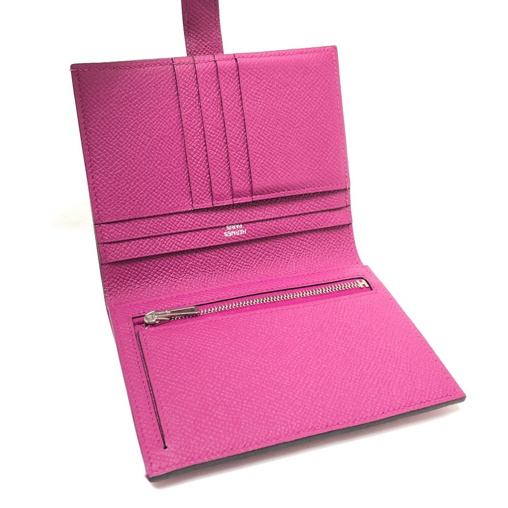 HERMES H金具 ベアン コンパクト ウォレット 2つ折り財布 ヴォーエプソン レディース ローズパープル パープル - brandshop-reference