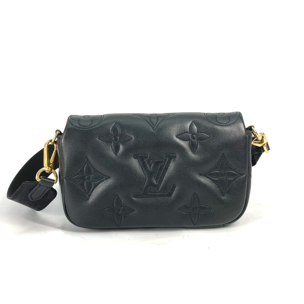 LOUIS VUITTON M81398 モノグラム バブルグラム ウォレットオンストラップ 長財布 斜め掛け クラッチバッグ 2WAYバッグ ショルダーバッグ レザー レディース ブラック - brandshop-reference