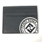 FENDI 7M0164 Logo Two-Tone Business Card Case, Pass Case, Leather, Men's, Gray