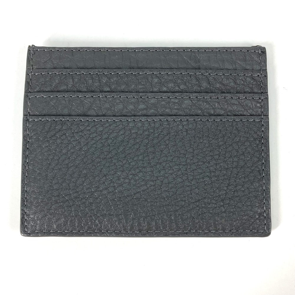 FENDI 7M0164 Logo Two-Tone Business Card Case, Pass Case, Leather, Men's, Gray