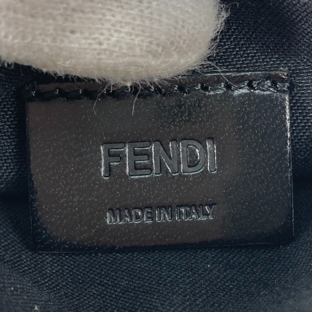FENDI 7M0164 Logo Two-Tone Business Card Case, Pass Case, Leather, Men's, Gray