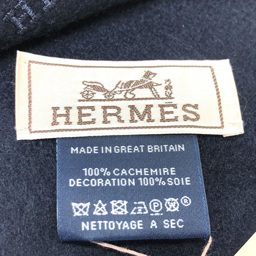 HERMES フリンジ マフラー カシミヤ レディース