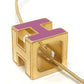 HERMES H Cube Carage d'Ash Lacquer Necklace for Women, Purple