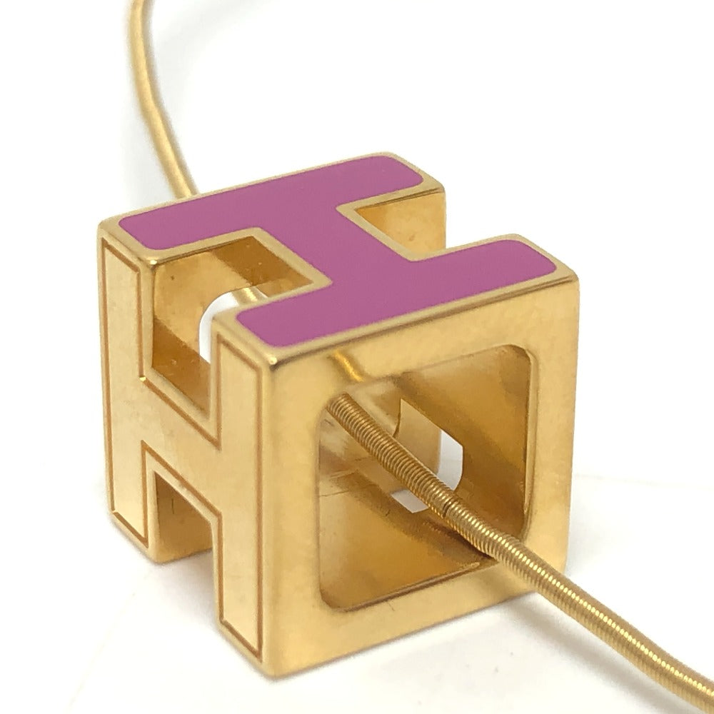 HERMES H Cube Carage d'Ash Lacquer Necklace for Women, Purple