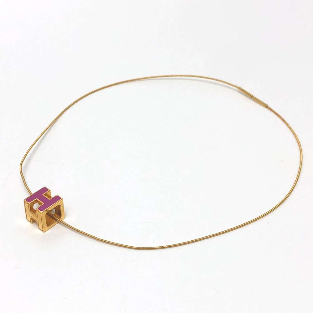 HERMES H Cube Carage d'Ash Lacquer Necklace for Women, Purple