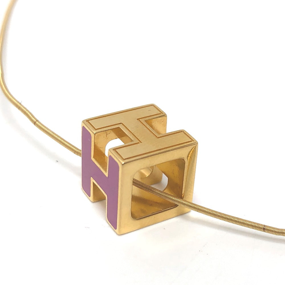 HERMES H Cube Carage d'Ash Lacquer Necklace for Women, Purple