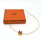 HERMES H Cube Carage d'Ash Lacquer Necklace for Women, Purple