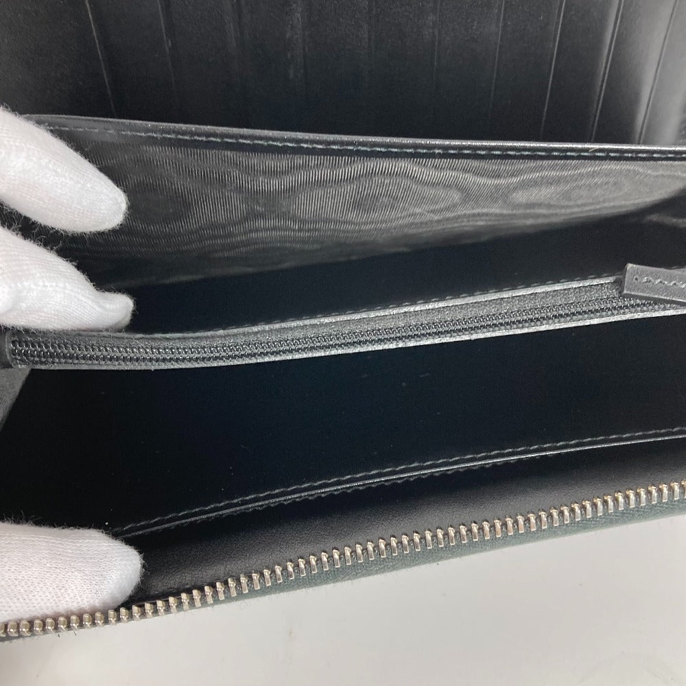 GUCCI 625563 GG Embossed Long Wallet, Travel Case Organizer, Round Zipper Wallet, Long Wallet, Leather, Men's, Black