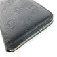 GUCCI 625563 GG Embossed Long Wallet, Travel Case Organizer, Round Zipper Wallet, Long Wallet, Leather, Men's, Black