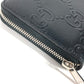 GUCCI 625563 GG Embossed Long Wallet, Travel Case Organizer, Round Zipper Wallet, Long Wallet, Leather, Men's, Black