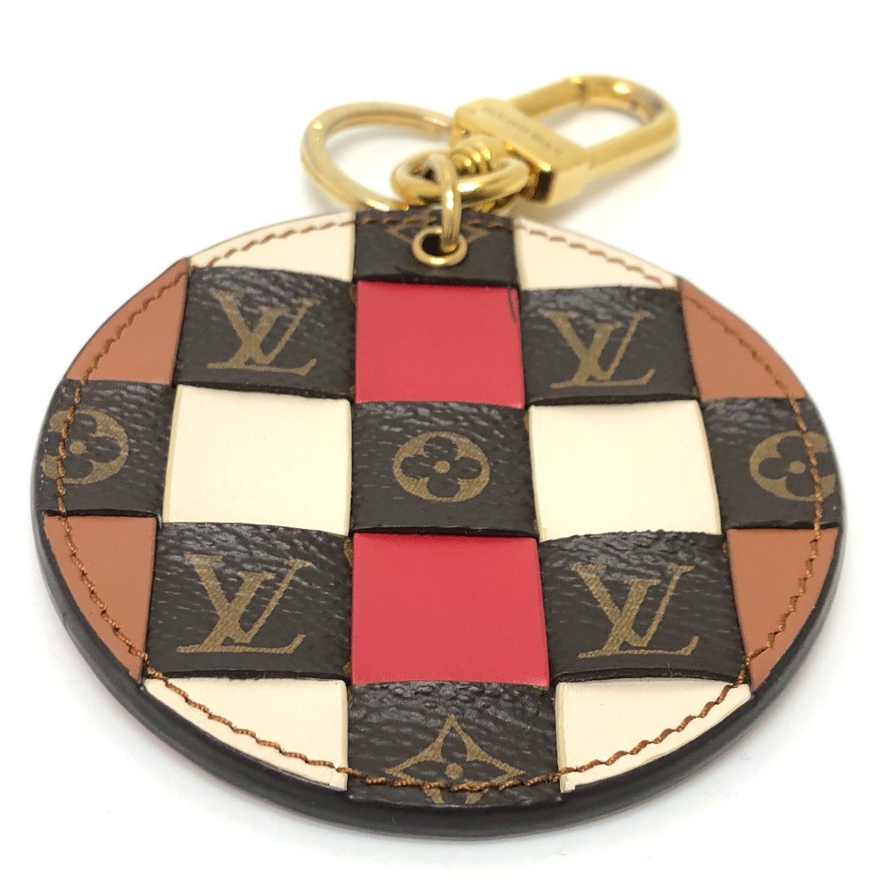 LOUIS VUITTON M68657 ポルトクレモノグラムチエック キーリング バッグチャーム キーホルダー レザー レディース - brandshop-reference