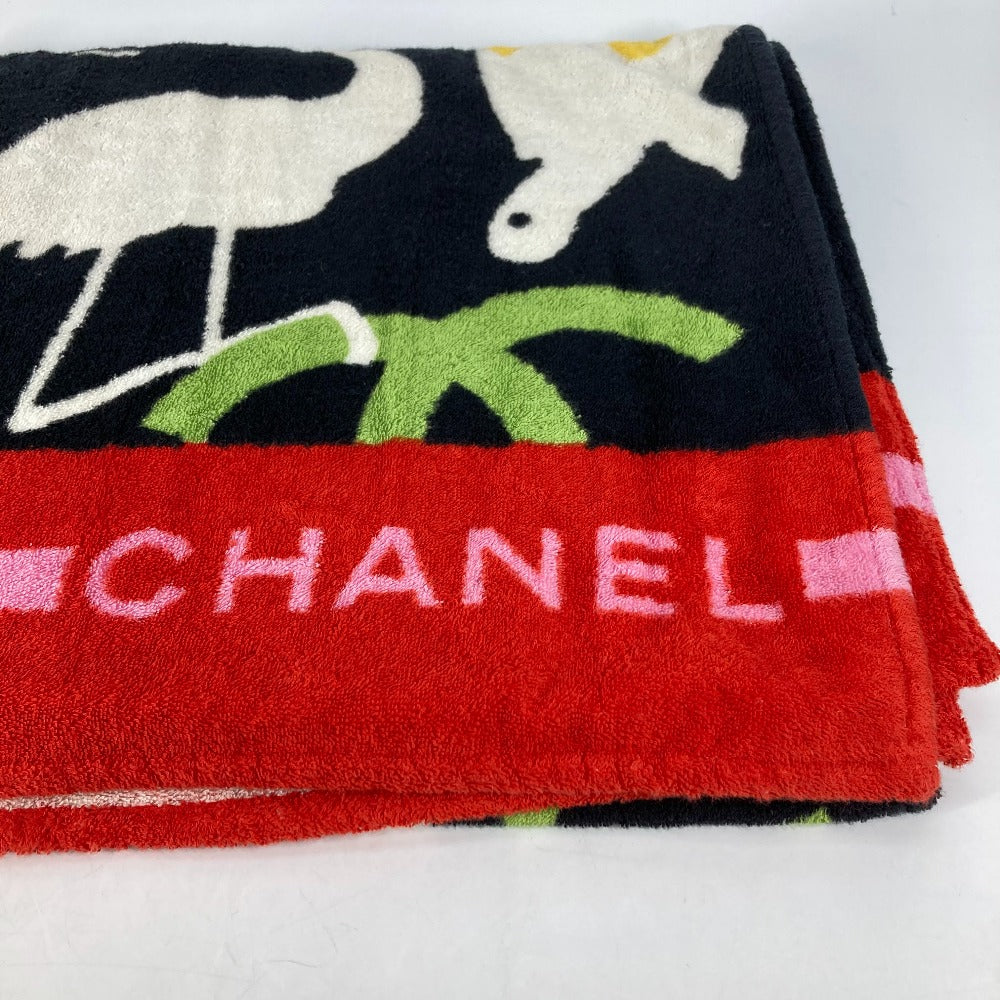 CHANEL バスタオル インテリア ひざかけ ブランケット CC ココマーク 総柄 カメリア ビーチ タオル コットン レディース |  brandshop-reference