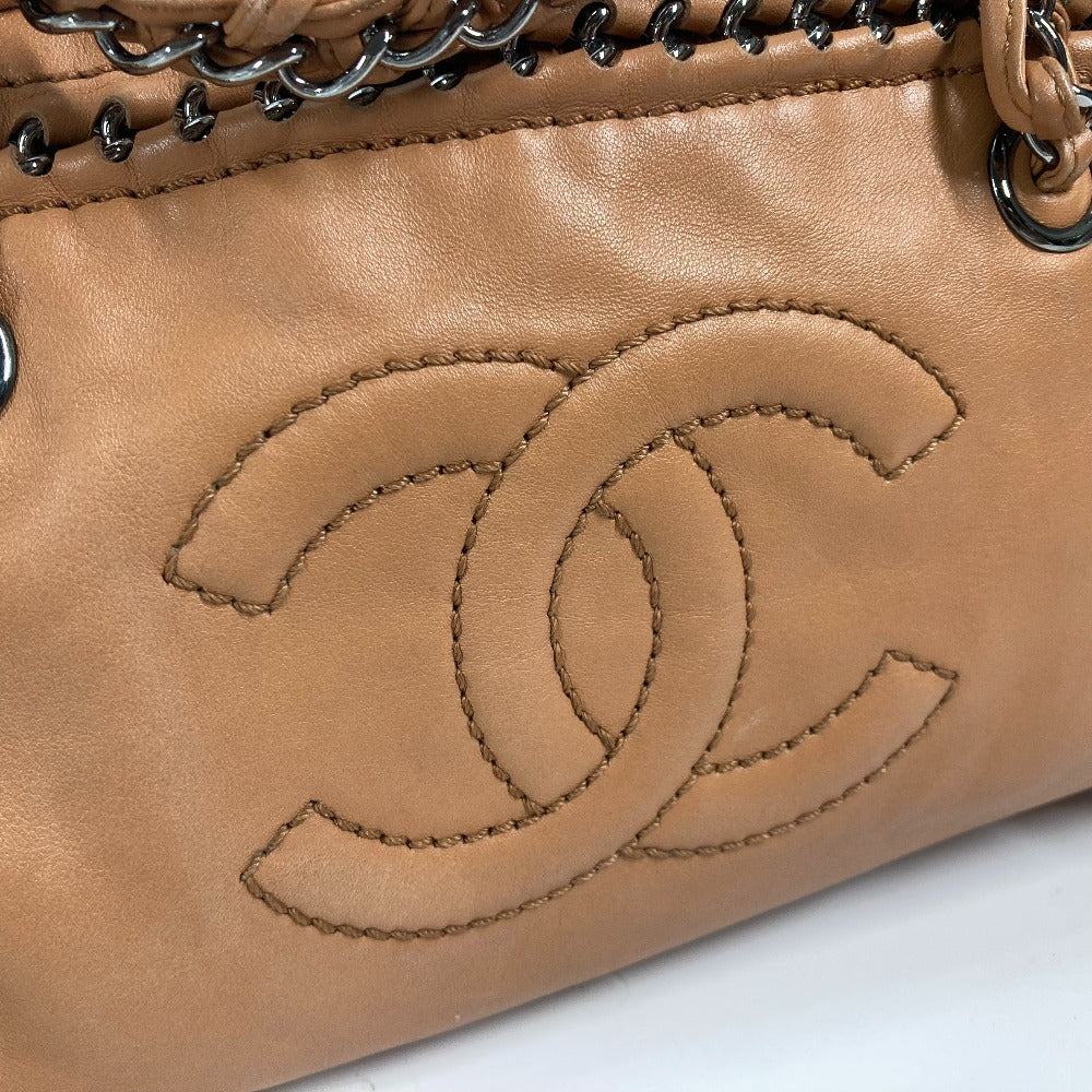 CHANEL チェーン ボーリング CC ココマーク 肩掛け カバン チェーンバッグ ショルダーバッグ レザー レディース