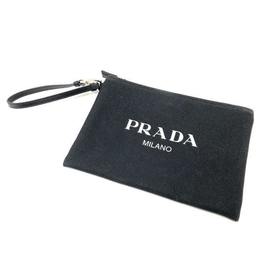 PRADA ロゴ フラップ ストラップ ポーチ キャンバス レディース - brandshop-reference