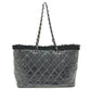 Chanel A47155 W Chain Funny Tweed Matelasse CC Coco Mark Chain Bag Bahu Beg Bas Tote Bag Vinyl Wanita Hitam