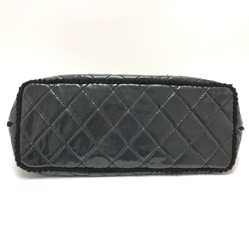 Chanel A47155 W Chain Funny Tweed Matelasse CC Coco Mark Chain Bag Bahu Beg Bas Tote Bag Vinyl Wanita Hitam