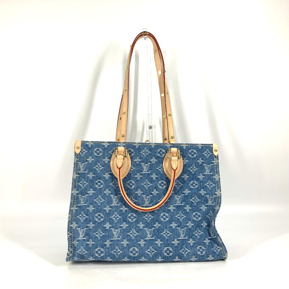 LOUIS VUITTON M46871  新作 LV リミックス モノグラム デニム  オンザゴー MM ショルダーバッグ 肩掛け 2WAYバッグ トートバッグ モノグラムデニム レディース